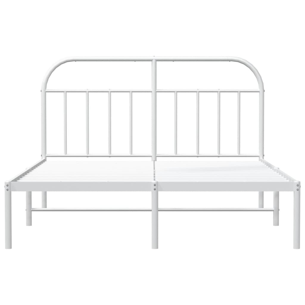 vidaXL Bed Frame | White | Powder-Coated Steel | 140x200 cm | Tough | Bed Frame