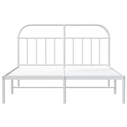 vidaXL Bed Frame | White | Powder-Coated Steel | 140x200 cm | Tough | Bed Frame