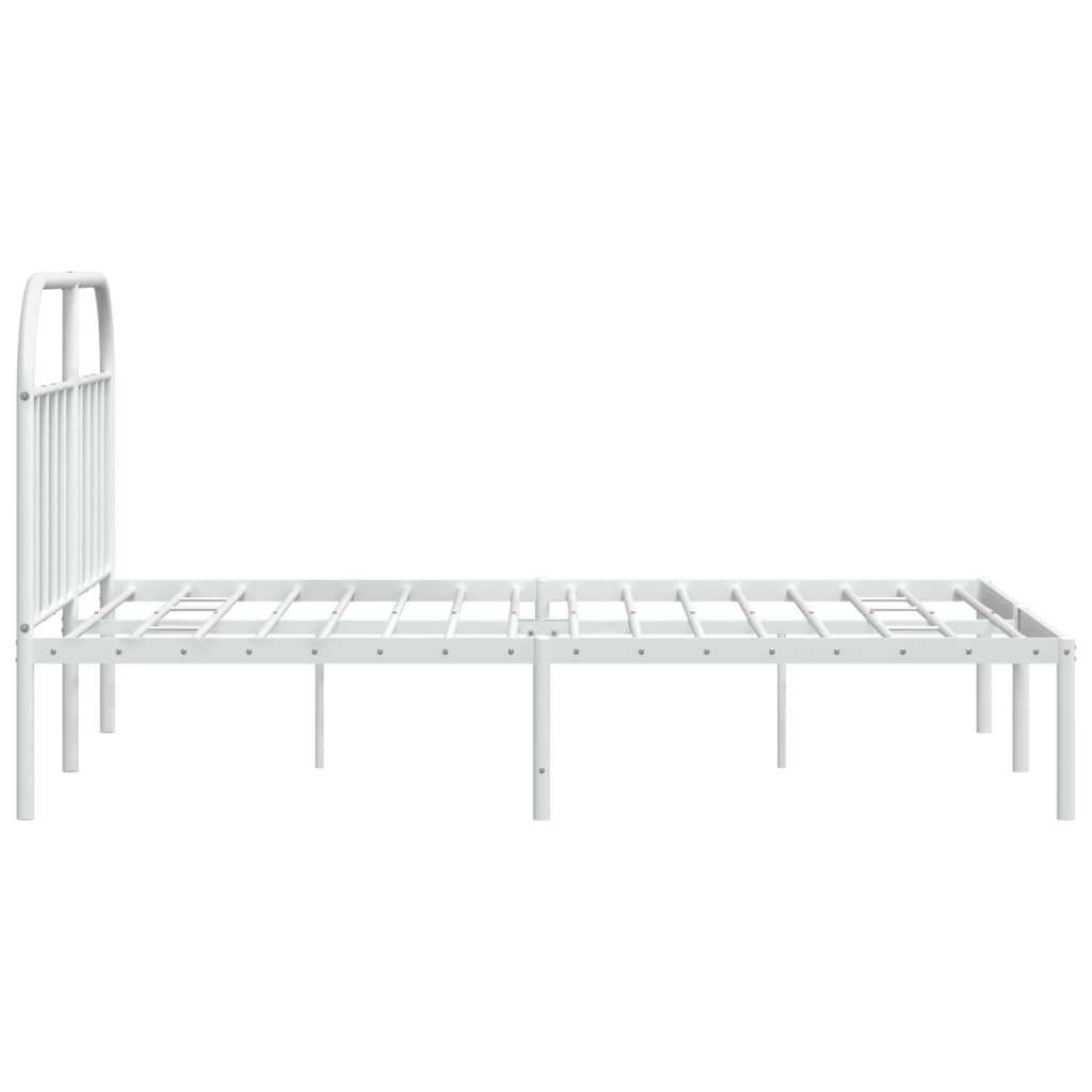 vidaXL Bed Frame | White | Powder-Coated Steel | 140x200 cm | Tough | Bed Frame