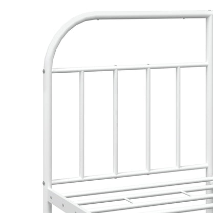 vidaXL Metal Bed Frame without Mattress with Headboard White 160x200cm
