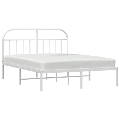 vidaXL Metal Bed Frame without Mattress with Headboard White 180x200cm