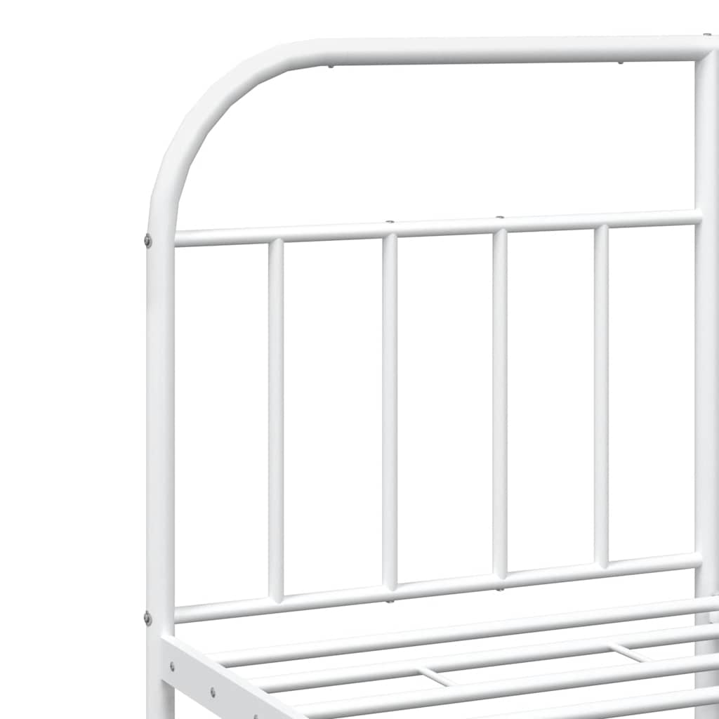 vidaXL Bed Frame | White | Powder-Coated Steel | Double | Bed Frame