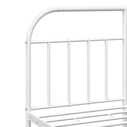vidaXL Bed Frame | White | Powder-Coated Steel | Double | Bed Frame