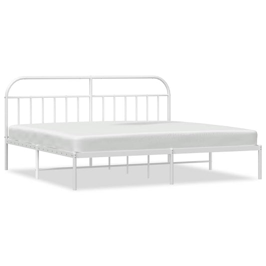 vidaXL Bed Frame | White | Powder-coated steel | 193x203 cm | Bed Frame