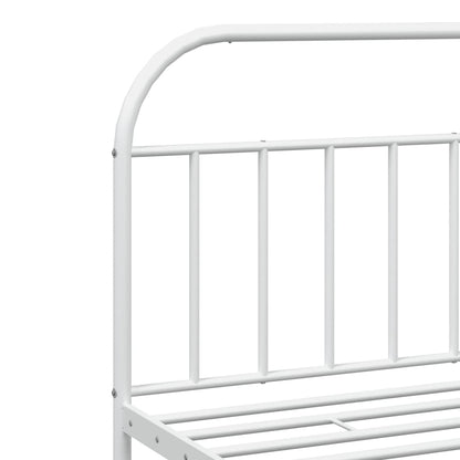 vidaXL Metal Bed Frame without Mattress with Headboard White 200x200cm