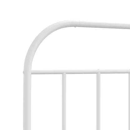 vidaXL Metal Bed Frame without Mattress with Footboard White 100x190cm