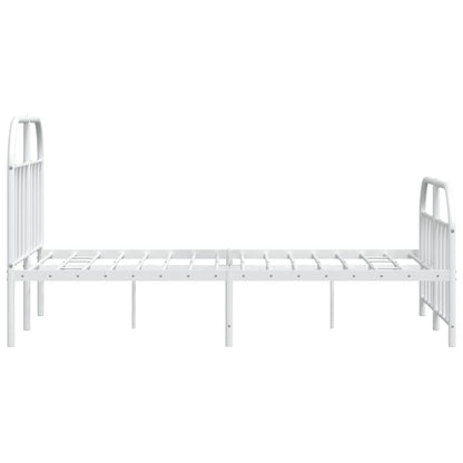 vidaXL Bed Frame | White | Powder-Coated Steel | Small Double | Bed Frame