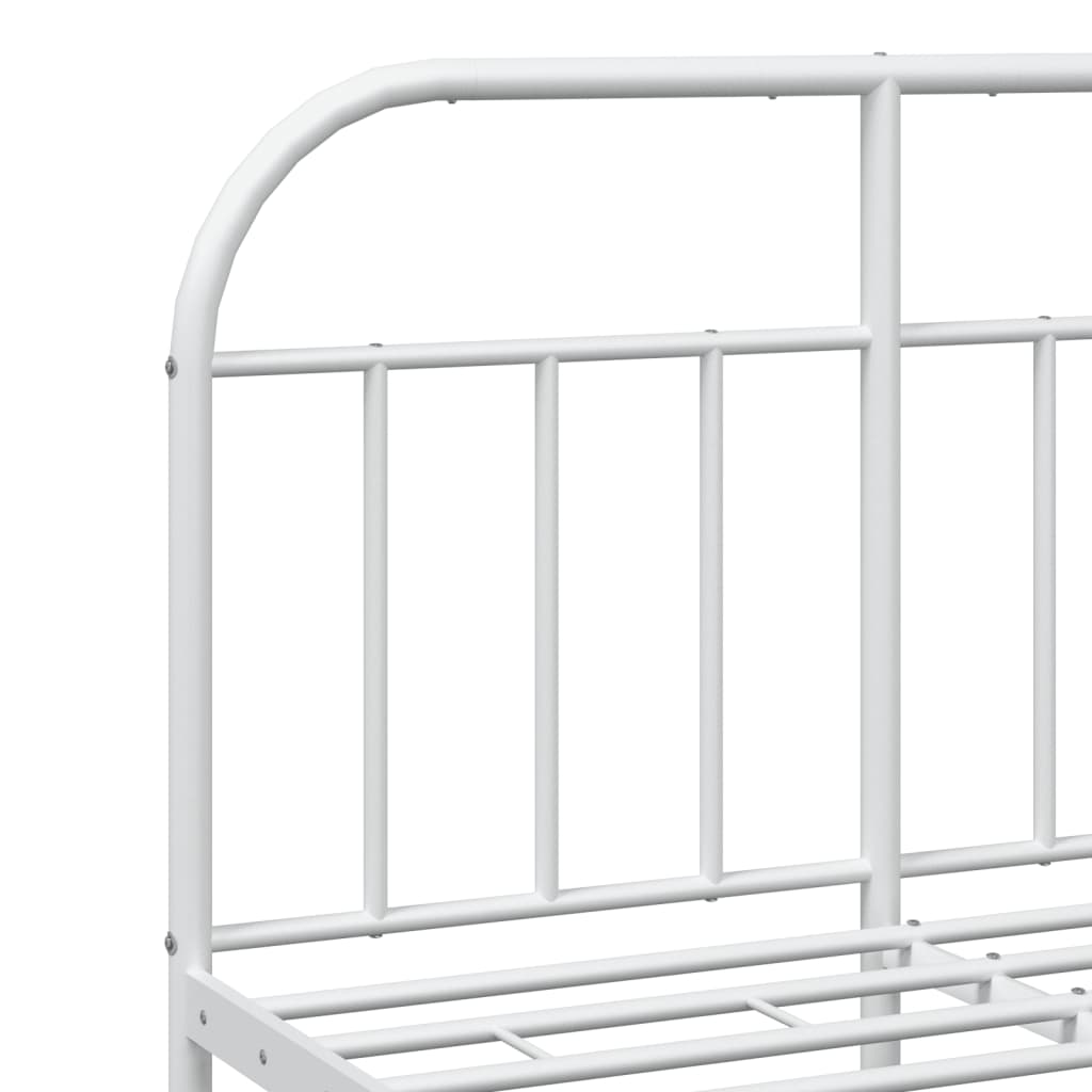vidaXL Bed Frame | White | Powder-Coated Steel | Small Double | Bed Frame