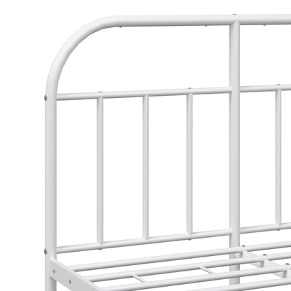 vidaXL Bed Frame | White | Powder-Coated Steel | Small Double | Bed Frame