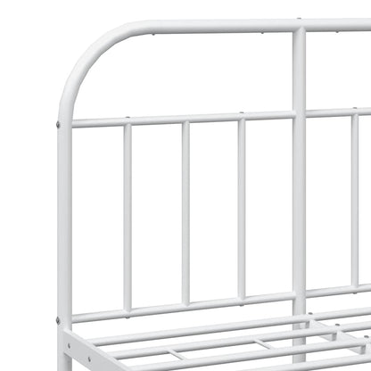 vidaXL Bed Frame | White | Powder-Coated Steel | Double | Bed Frame