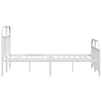 vidaXL Bed Frame | White | Powder-Coated Steel | Double | Bed Frame