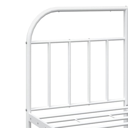 vidaXL Bed Frame | White | Powder-Coated Steel | Double | Bed Frame
