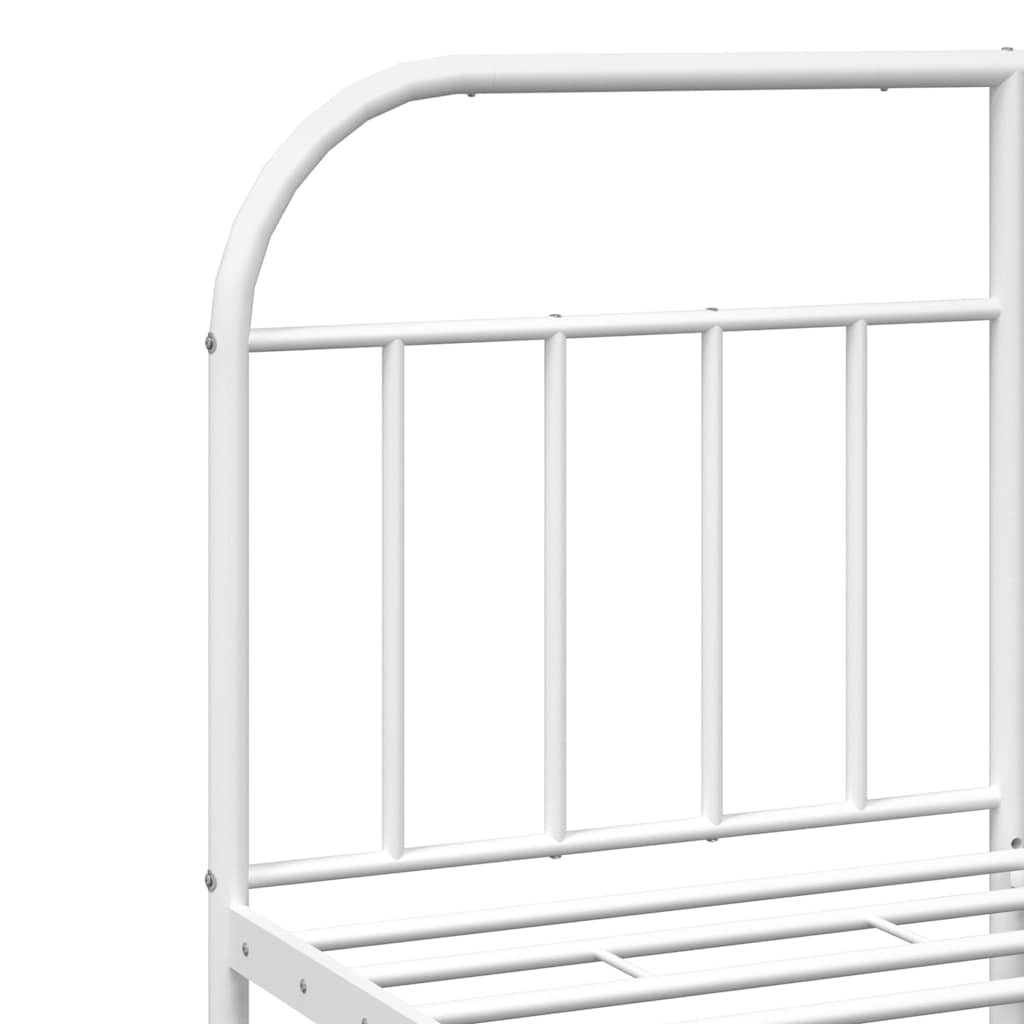 vidaXL Metal Bed Frame without Mattress with Footboard White 150x200cm