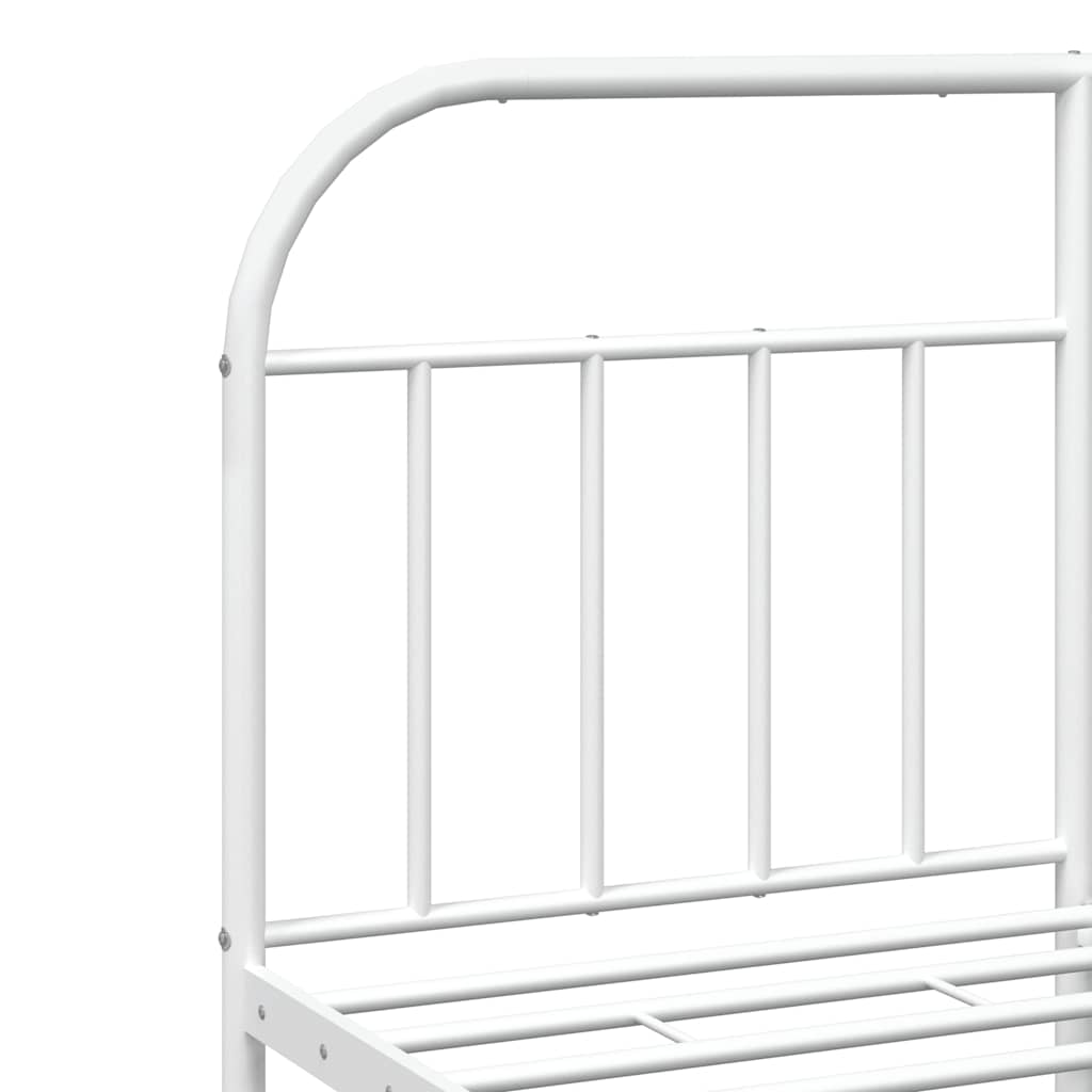 vidaXL Bed Frame | White | Powder-Coated Steel | Double | Bed Frame
