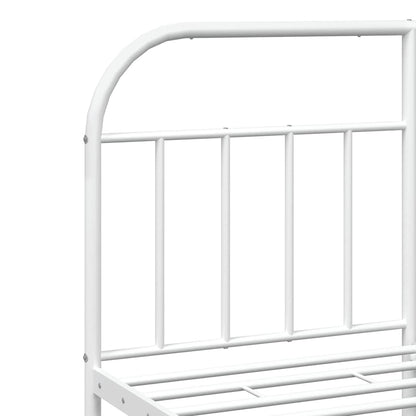 vidaXL Bed Frame | White | Powder-Coated Steel | Double | Bed Frame