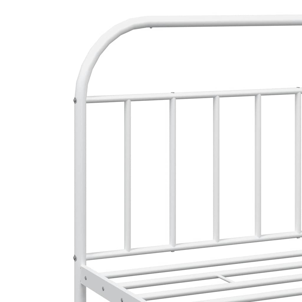 vidaXL Bed Frame | White | Powder-Coated Steel | Double | Bed Frame