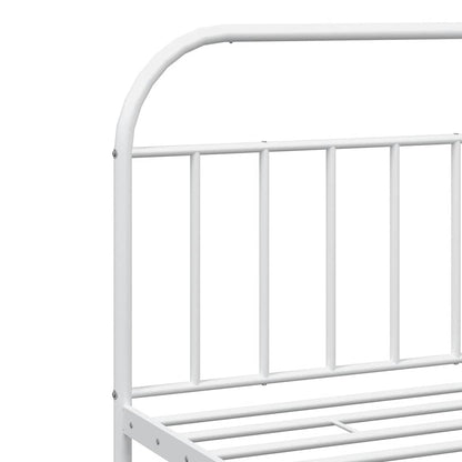 vidaXL Bed Frame | White | Powder-Coated Steel | Double | Bed Frame