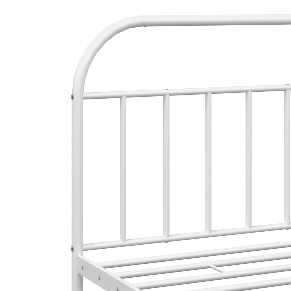 vidaXL Bed Frame | White | Powder-Coated Steel | Double | Storage | Bed Frame