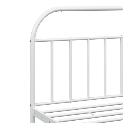 vidaXL Bed Frame | White | Powder-Coated Steel | Double | Storage | Bed Frame