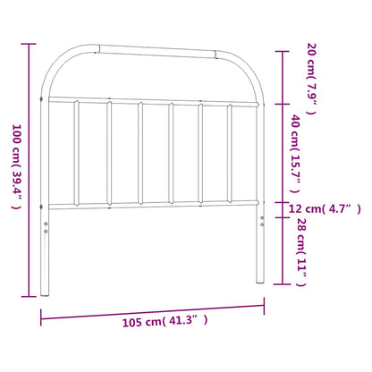 vidaXL Metal Replace Headboard White 100 cm