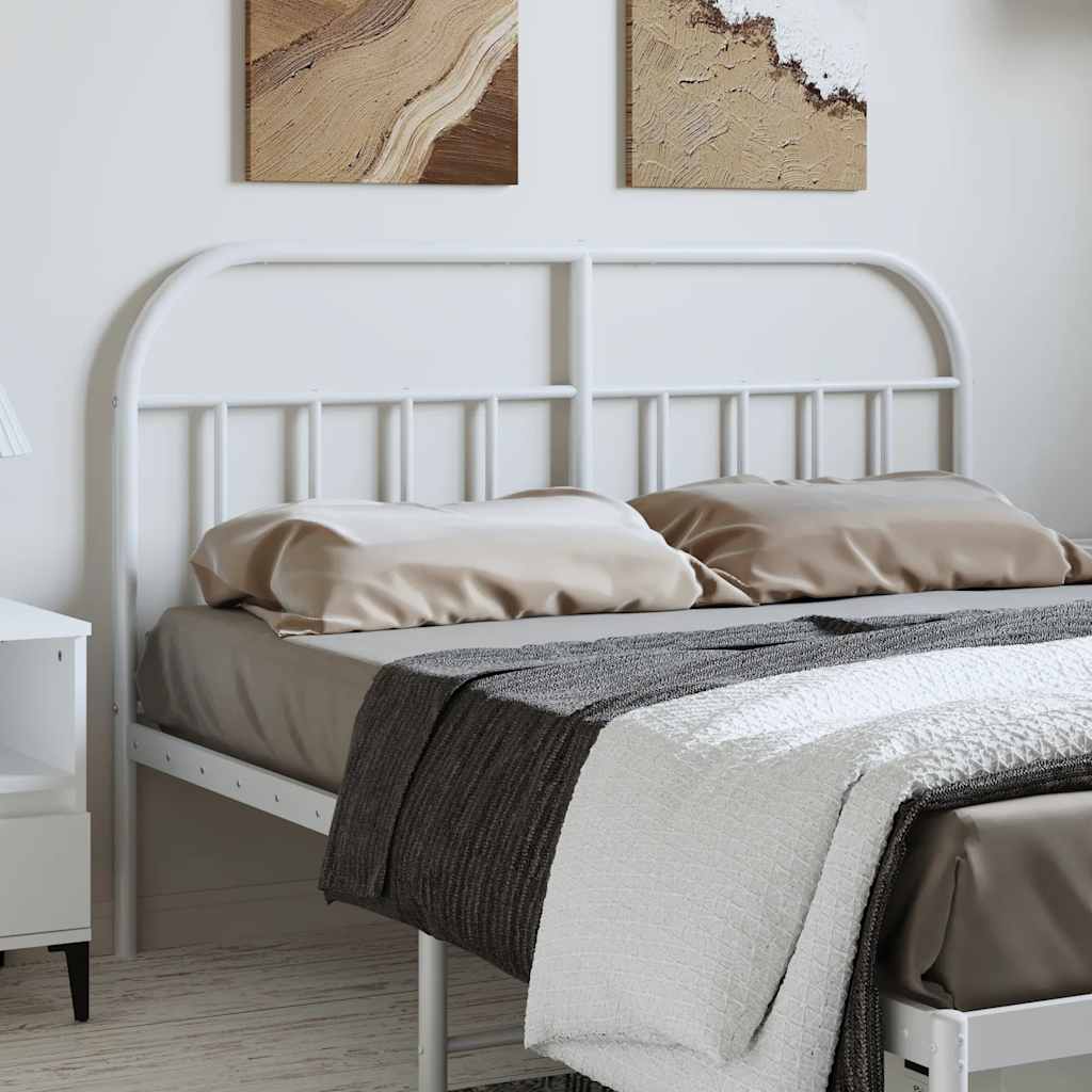 vidaXL Metal Replace Headboard White 135 cm