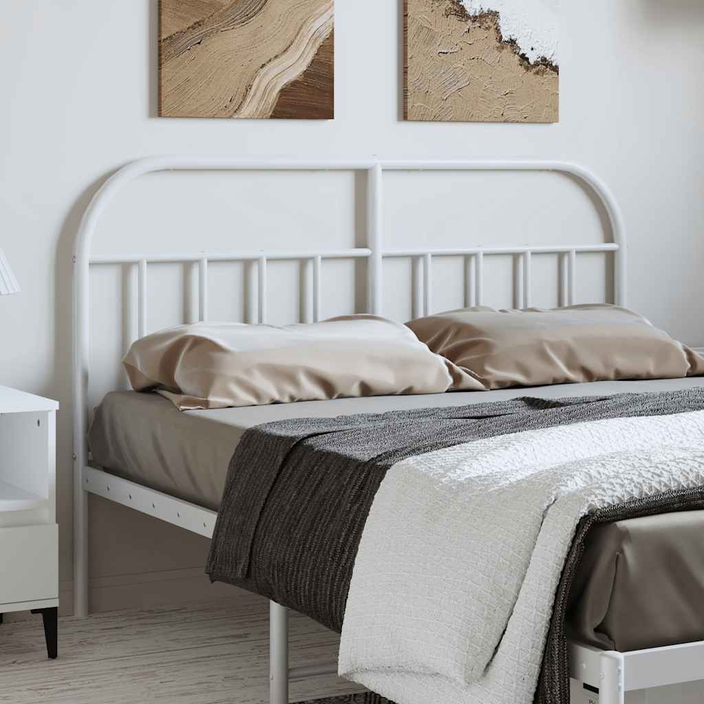 vidaXL Metal Replace Headboard White 150 cm