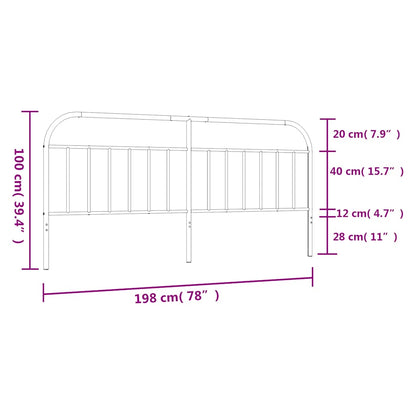 vidaXL Metal Replace Headboard White 193 cm