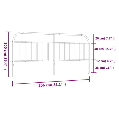 vidaXL Metal Replace Headboard White 200 cm