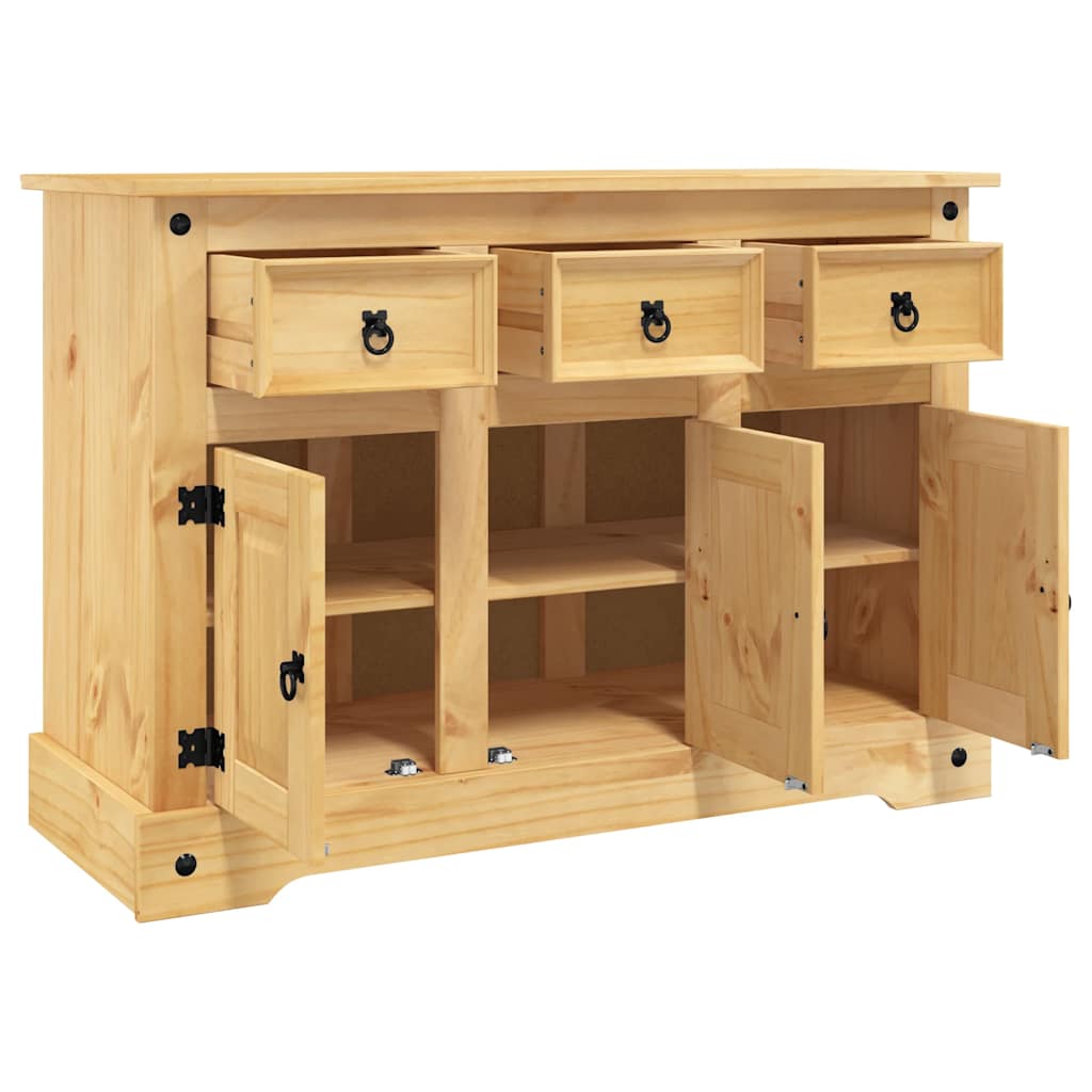vidaXL Sideboard "Corona" Brown 112x44x78 cm Solid Wood Mexican Pine