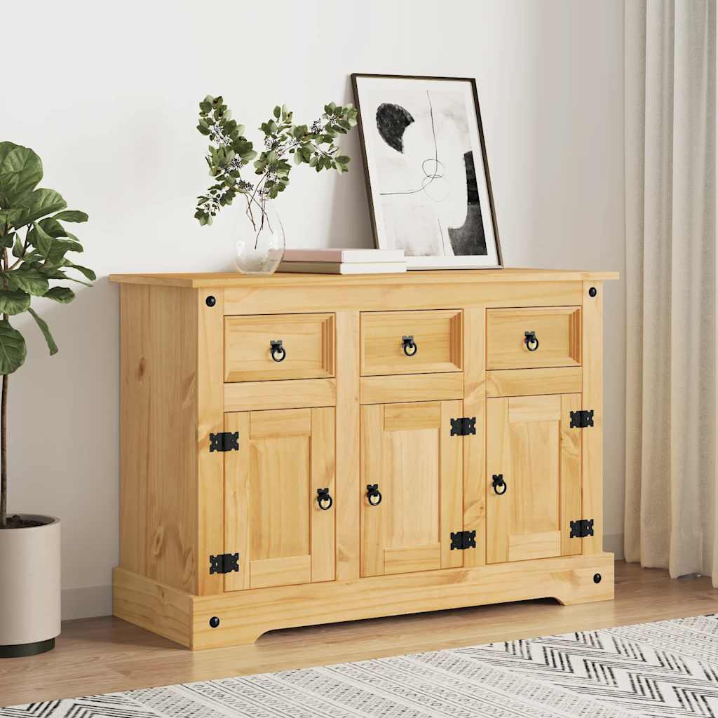 vidaXL Sideboard "Corona" Brown 112x44x78 cm Solid Wood Mexican Pine