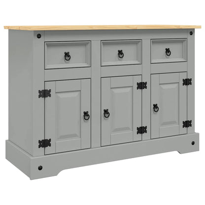 vidaXL Sideboard "Corona" Grey 112x44x78 cm Solid Wood Mexican Pine