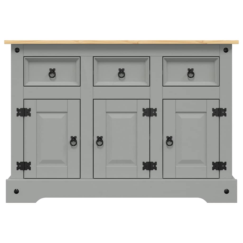 vidaXL Sideboard "Corona" Grey 112x44x78 cm Solid Wood Mexican Pine