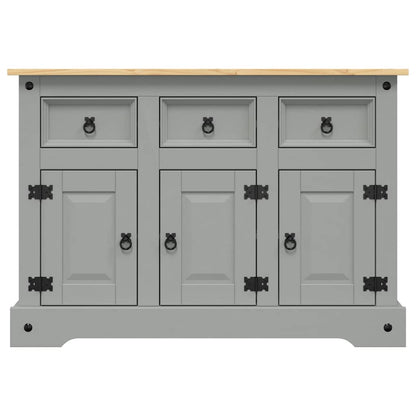 vidaXL Sideboard "Corona" Grey 112x44x78 cm Solid Wood Mexican Pine