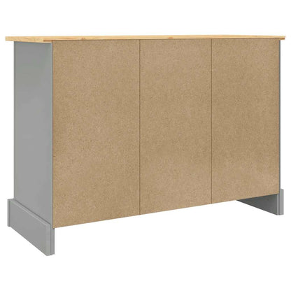 vidaXL Sideboard "Corona" Grey 112x44x78 cm Solid Wood Mexican Pine