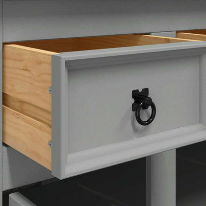 vidaXL Sideboard "Corona" Grey 112x44x78 cm Solid Wood Mexican Pine
