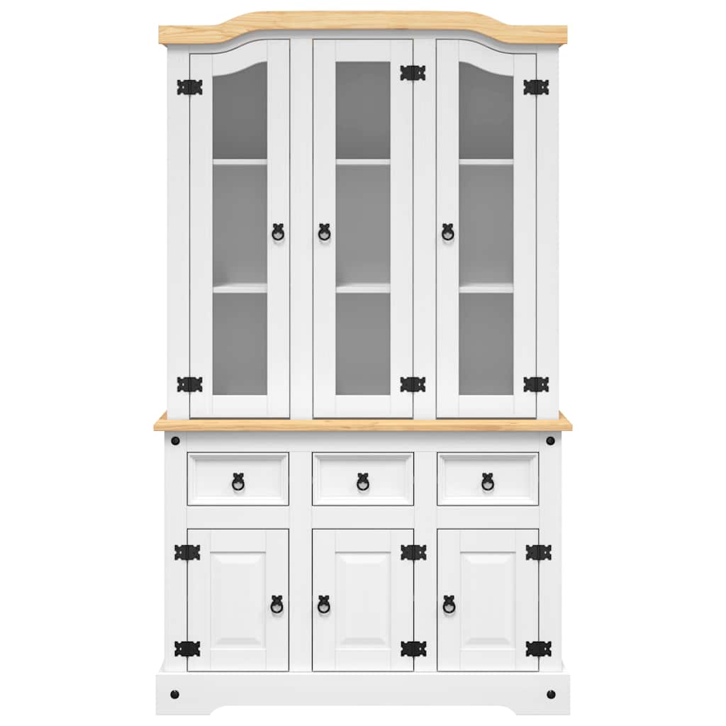 vidaXL Highboard Corona White 112x43x196 cm Solid Wood Mexican Pine