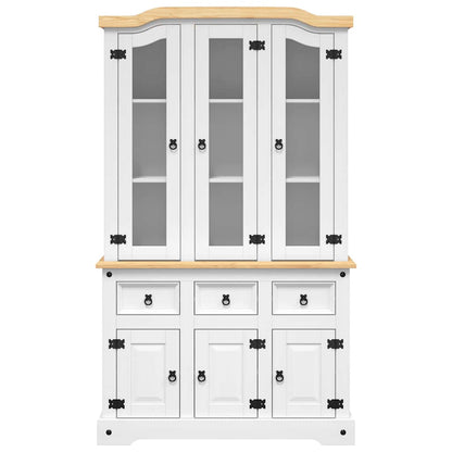 vidaXL Highboard Corona White 112x43x196 cm Solid Wood Mexican Pine