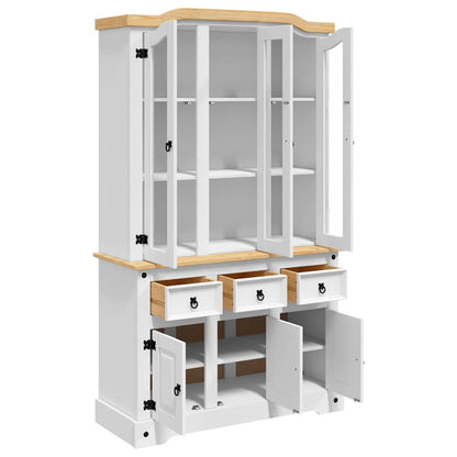 vidaXL Highboard Corona White 112x43x191.5 cm Solid Wood Mexican Pine