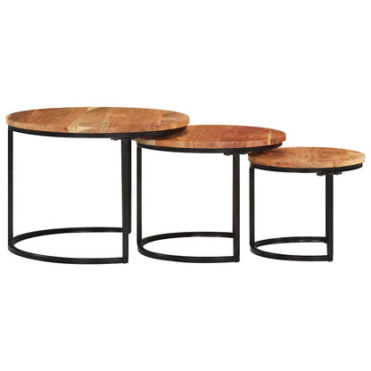 vidaXL Nesting Tables 3 pcs Solid Wood Acacia
