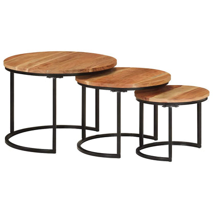 vidaXL Nesting Tables 3 pcs Solid Wood Acacia