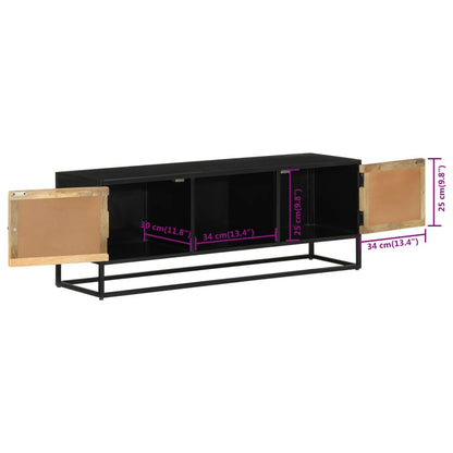 vidaXL TV Cabinet 110x30x40 cm Solid Wood Mango and Iron