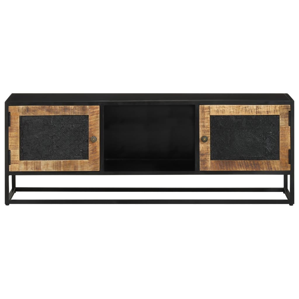 vidaXL TV Cabinet 110x30x40 cm Solid Wood Mango and Iron