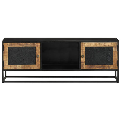 vidaXL TV Cabinet 110x30x40 cm Solid Wood Mango and Iron