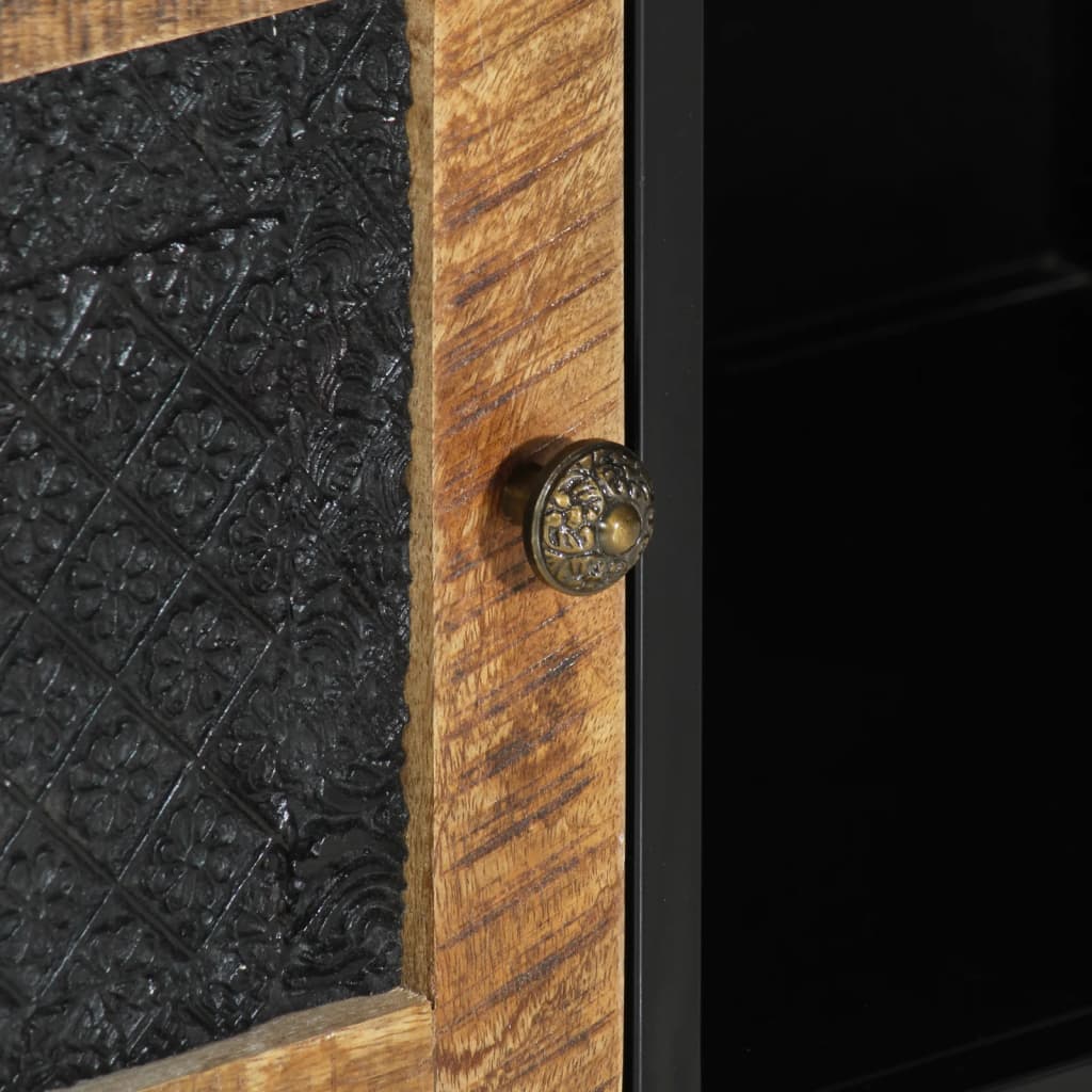 vidaXL TV Cabinet 110x30x40 cm Solid Wood Mango and Iron