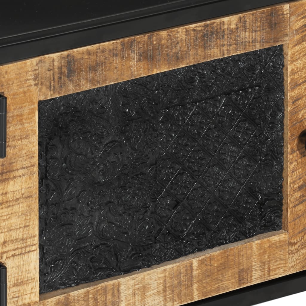 vidaXL TV Cabinet 110x30x40 cm Solid Wood Mango and Iron