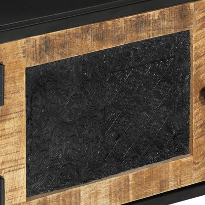 vidaXL TV Cabinet 110x30x40 cm Solid Wood Mango and Iron