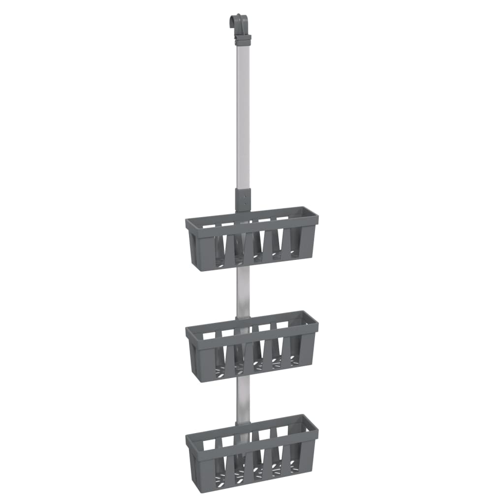 vidaXL Shower Hanger Shelf 30x15x(67-105) cm Aluminium