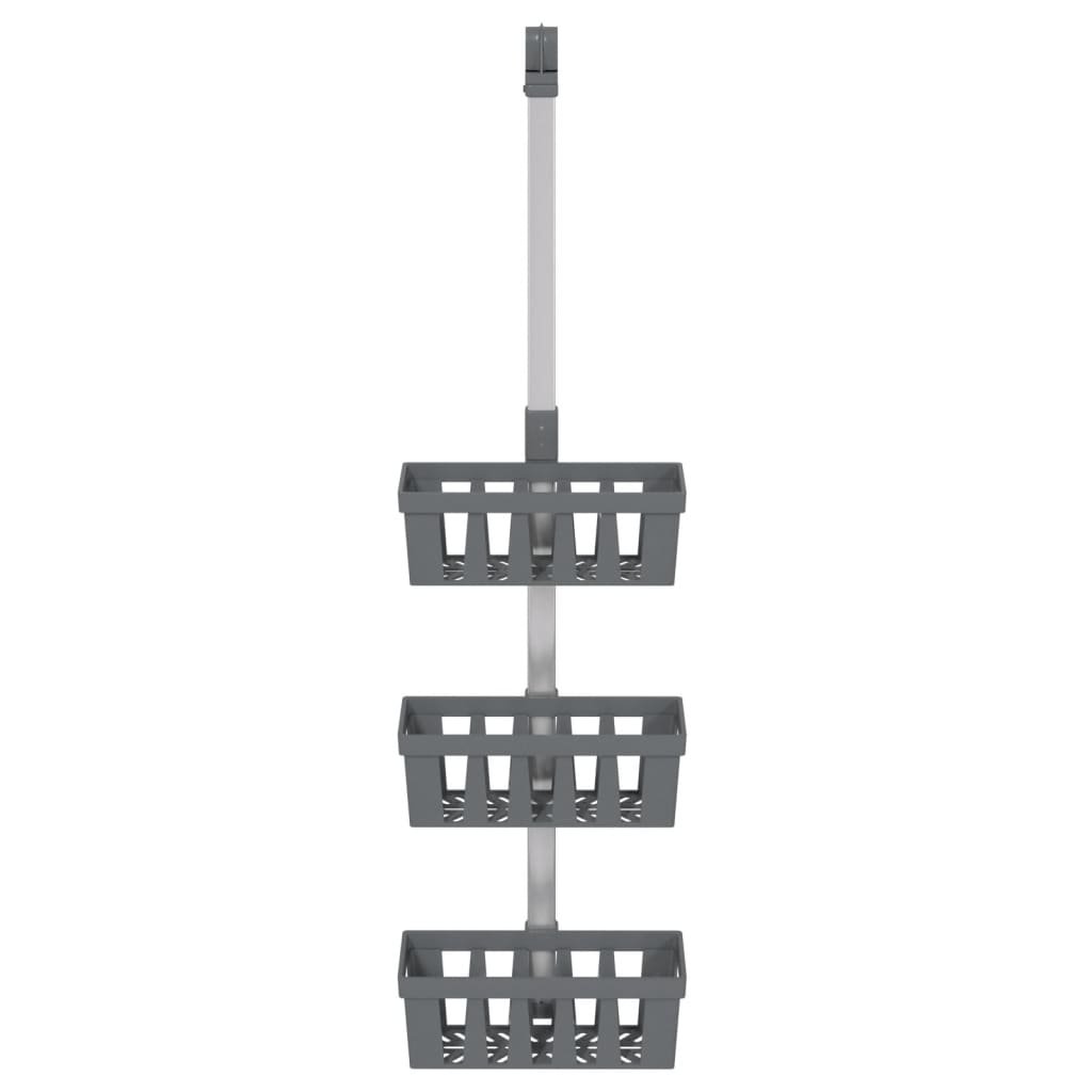 vidaXL Shower Hanger Shelf 30x15x(67-105) cm Aluminium