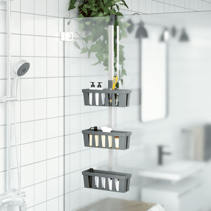 vidaXL Shower Hanger Shelf 30x15x(67-105) cm Aluminium
