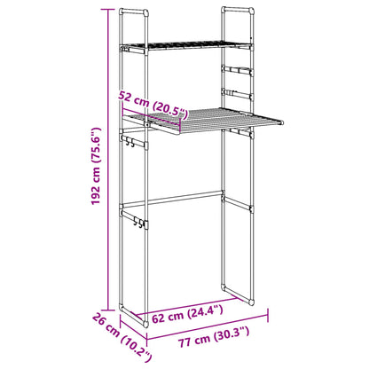 vidaXL Washing Machine Shelf 77x52x192 cm Aluminium